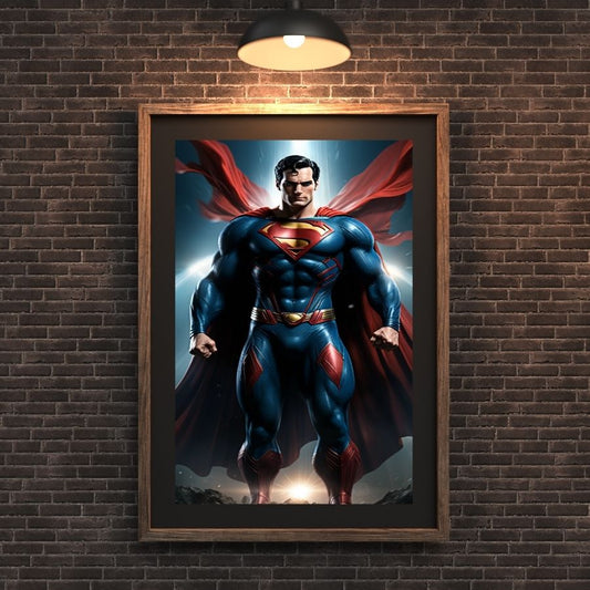 Affiche Superman – L’Homme d’Acier, parfait pour une décoration inspirante et héroïque.