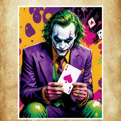 Poster Joker créatif et mystérieux, inspiré des classiques des comics.