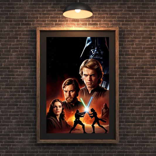 Poster Star Wars – L’Affrontement des Jedi, décoration murale idéale pour les fans de la saga galactique.