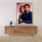 Affiche personnalisée Pixel Art représentant un couple, parfaite pour un cadeau original.